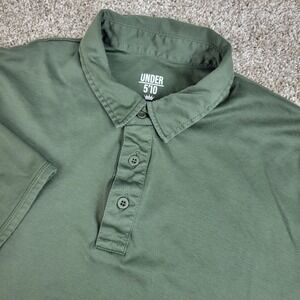 Under 510 Mens Large Solid Green Stretch Knit Polo Short Sleeve